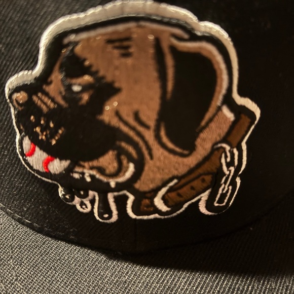 BaseBallism Black drooling Dog Embroidered Cap fitted 7 3/8 never worn - Picture 2 of 10